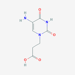 molecular formula C7H9N3O4 B13648883 3-(5-Amino-2,4-dioxo-3,4-dihydropyrimidin-1(2h)-yl)propanoic acid 