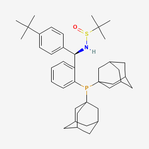 molecular formula C41H58NOPS B13648892 (R)-N-((R)-(4-(tert-Butyl)phenyl)(2-(di(adamantan-1-yl)phosphanyl)phenyl)methyl)-2-methylpropane-2-sulfinamide 