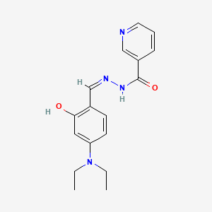 molecular formula C17H20N4O2 B13648914 N-[(Z)-[4-(diethylamino)-2-hydroxyphenyl]methylideneamino]pyridine-3-carboxamide 