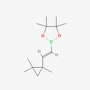 molecular formula C14H25BO2 B13648920 (E)-4,4,5,5-Tetramethyl-2-(2-(1,2,2-trimethylcyclopropyl)vinyl)-1,3,2-dioxaborolane 