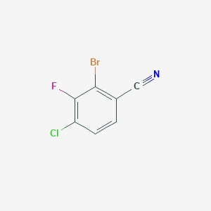 molecular formula C7H2BrClFN B13648981 2-Bromo-4-chloro-3-fluorobenzonitrile 