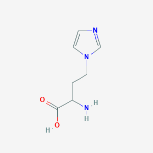 molecular formula C7H11N3O2 B13649023 2-Amino-4-(1h-imidazol-1-yl)butanoic acid 