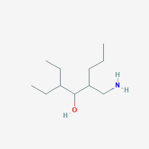 molecular formula C11H25NO B13649137 5-(Aminomethyl)-3-ethyloctan-4-ol 