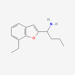 molecular formula C14H19NO B13649139 1-(7-Ethylbenzofuran-2-yl)butan-1-amine 