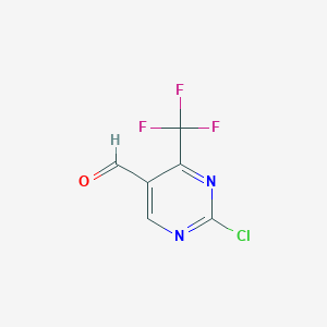 molecular formula C6H2ClF3N2O B13649189 2-Chloro-4-(trifluoromethyl)pyrimidine-5-carbaldehyde 