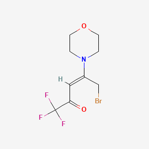 molecular formula C9H11BrF3NO2 B13649224 (3E)-5-bromo-1,1,1-trifluoro-4-morpholin-4-ylpent-3-en-2-one 