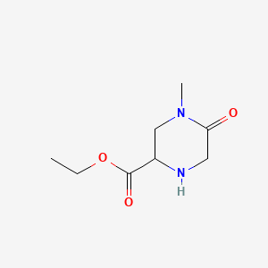 molecular formula C8H14N2O3 B13649247 Ethyl 4-methyl-5-oxopiperazine-2-carboxylate 
