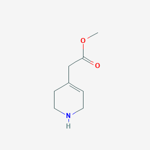 molecular formula C8H13NO2 B13649252 Methyl 2-(1,2,3,6-tetrahydropyridin-4-yl)acetate 