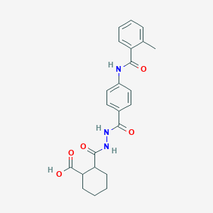 molecular formula C23H25N3O5 B1364926 2-[(2-{4-[(2-Methylbenzoyl)amino]benzoyl}hydrazino)carbonyl]cyclohexanecarboxylic acid 