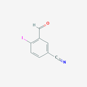 molecular formula C8H4INO B13649293 3-Formyl-4-iodobenzonitrile 