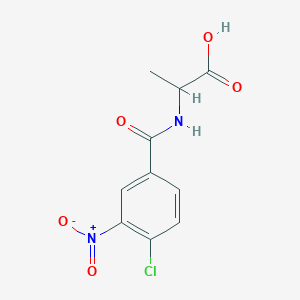 molecular formula C10H9ClN2O5 B13649326 2-[(4-Chloro-3-nitrobenzoyl)amino]propanoic acid 