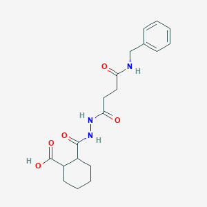 molecular formula C19H25N3O5 B1364936 2-({2-[4-(Benzylamino)-4-oxobutanoyl]hydrazino}carbonyl)cyclohexanecarboxylic acid 