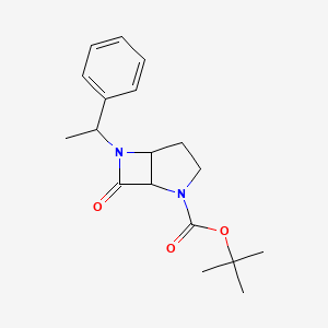 molecular formula C18H24N2O3 B13649369 Tert-butyl 7-oxo-6-(1-phenylethyl)-2,6-diazabicyclo[3.2.0]heptane-2-carboxylate 