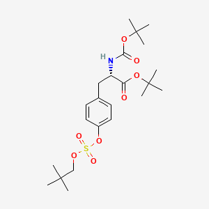 molecular formula C23H37NO8S B13649371 tert-Butyl (S)-2-((tert-butoxycarbonyl)amino)-3-(4-(((neopentyloxy)sulfonyl)oxy)phenyl)propanoate 