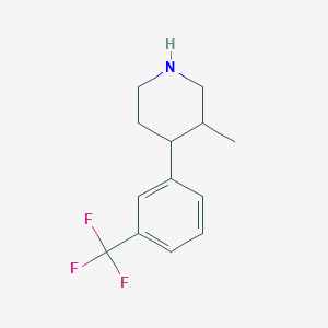 molecular formula C13H16F3N B13649432 3-Methyl-4-[3-(trifluoromethyl)phenyl]piperidine 