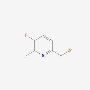molecular formula C7H7BrFN B13649596 6-(Bromomethyl)-3-fluoro-2-methylpyridine 