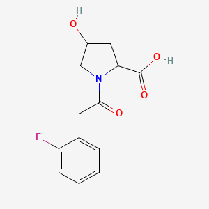 molecular formula C13H14FNO4 B13649622 1-[(2-Fluorophenyl)acetyl]-4-hydroxypyrrolidine-2-carboxylic acid 