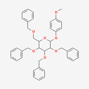 molecular formula C41H42O7 B13649632 2-(4-Methoxyphenoxy)-3,4,5-tris(phenylmethoxy)-6-(phenylmethoxymethyl)oxane 