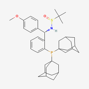 molecular formula C38H52NO2PS B13649726 (R)-N-((S)-(2-(Di(adamantan-1-yl)phosphino)phenyl)(4-methoxyphenyl)methyl)-2-methylpropane-2-sulfinamide 