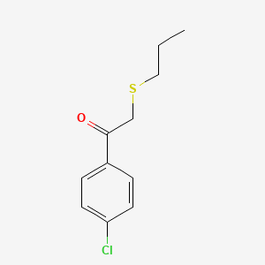 molecular formula C11H13ClOS B13649817 1-(4-Chlorophenyl)-2-(propylsulfanyl)ethan-1-one CAS No. 88577-86-0