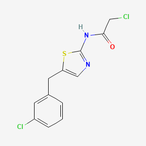 molecular formula C12H10Cl2N2OS B1364985 2-chloro-N-{5-[(3-chlorophenyl)methyl]-1,3-thiazol-2-yl}acetamide 