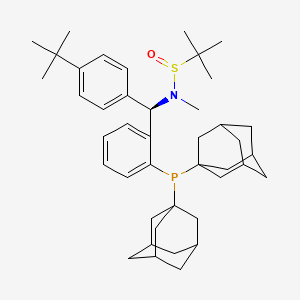 molecular formula C42H60NOPS B13649877 (R)-N-((R)-(4-(tert-Butyl)phenyl)(2-(di(adamantan-1-yl)phosphanyl)phenyl)methyl)-N,2-dimethylpropane-2-sulfinamide 