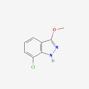 molecular formula C8H7ClN2O B13649894 7-Chloro-3-methoxy-1H-indazole 