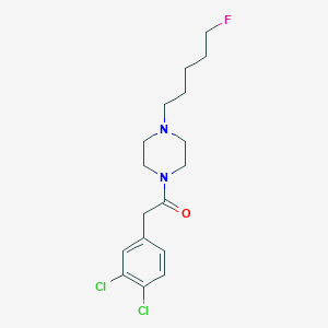 molecular formula C17H23Cl2FN2O B136499 Piperazine, 1-[5-fluoropentyl]-4-[(3,4-dichlorophenyl)acetyl]- CAS No. 141044-94-2