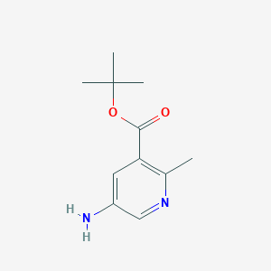 molecular formula C11H16N2O2 B13649906 tert-Butyl 5-amino-2-methylnicotinate 