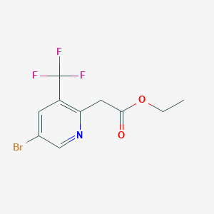 molecular formula C10H9BrF3NO2 B13649953 Ethyl 2-(5-bromo-3-(trifluoromethyl)pyridin-2-yl)acetate 