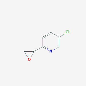 molecular formula C7H6ClNO B13649975 5-Chloro-2-(oxiran-2-yl)pyridine 