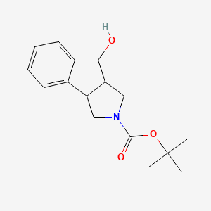 molecular formula C16H21NO3 B13649976 tert-butyl 4-hydroxy-3,3a,4,8b-tetrahydro-1H-indeno[1,2-c]pyrrole-2-carboxylate 