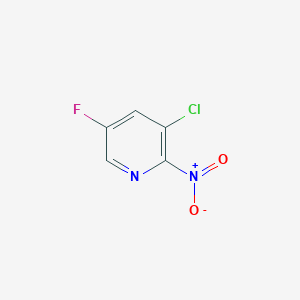 molecular formula C5H2ClFN2O2 B13649984 3-Chloro-5-fluoro-2-nitropyridine 