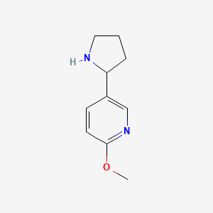 molecular formula C10H14N2O B1365001 2-Methoxy-5-(2-pyrrolidinyl)pyridine CAS No. 185510-44-5