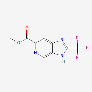 molecular formula C9H6F3N3O2 B13650019 Methyl 2-(trifluoromethyl)-3H-imidazo[4,5-c]pyridine-6-carboxylate 