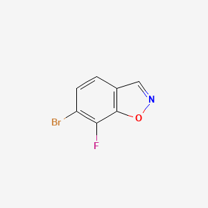 molecular formula C7H3BrFNO B13650076 6-Bromo-7-fluorobenzo[d]isoxazole 