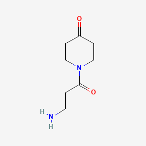 molecular formula C8H14N2O2 B13650084 1-(3-Aminopropanoyl)piperidin-4-one CAS No. 87976-85-0