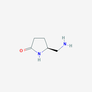 molecular formula C5H10N2O B136501 (S)-5-(Aminomethyl)pyrrolidin-2-one CAS No. 145414-31-9