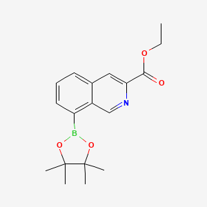 molecular formula C18H22BNO4 B13650176 Ethyl 8-(4,4,5,5-tetramethyl-1,3,2-dioxaborolan-2-yl)isoquinoline-3-carboxylate 