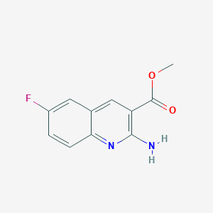 molecular formula C11H9FN2O2 B13650191 Methyl 2-amino-6-fluoroquinoline-3-carboxylate 