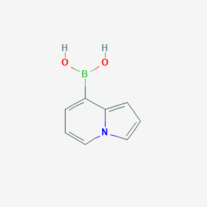 molecular formula C8H8BNO2 B13650269 Indolizin-8-ylboronic acid 