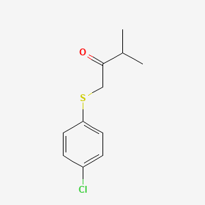 molecular formula C11H13ClOS B13650299 1-((4-Chlorophenyl)thio)-3-methylbutan-2-one 