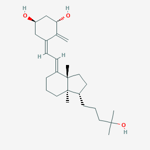 molecular formula C26H42O3 B136503 (1R,3S,5Z)-5-[(2E)-2-[(1S,3aS,7aR)-1-(4-hydroxy-4-methylpentyl)-3a,7a-dimethyl-1,2,3,5,6,7-hexahydroinden-4-ylidene]ethylidene]-4-methylidenecyclohexane-1,3-diol CAS No. 141300-55-2