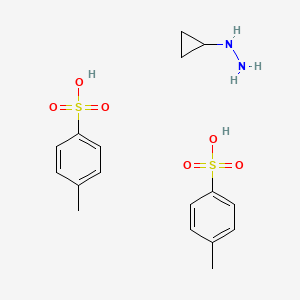 molecular formula C17H24N2O6S2 B13650314 Cyclopropylhydrazine bis(4-methylbenzenesulfonate) 