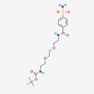molecular formula C18H29N3O7S B1365037 Tert-butyl N-[2-[2-[2-[(4-sulfamoylbenzoyl)amino]ethoxy]ethoxy]ethyl]carbamate 