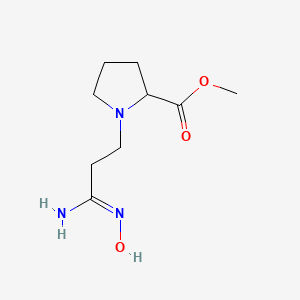 molecular formula C9H17N3O3 B13650494 methyl 1-[2-(N'-hydroxycarbamimidoyl)ethyl]pyrrolidine-2-carboxylate 
