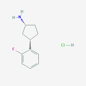 molecular formula C11H15ClFN B13650508 (1R,3S)-3-(2-Fluorophenyl)cyclopentan-1-amine hydrochloride CAS No. 1955532-14-5