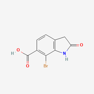 molecular formula C9H6BrNO3 B13650682 7-Bromo-2-oxoindoline-6-carboxylic acid CAS No. 2089319-26-4