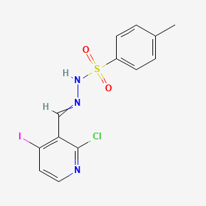 molecular formula C13H11ClIN3O2S B13650771 N-[(2-chloro-4-iodopyridin-3-yl)methylideneamino]-4-methylbenzenesulfonamide 