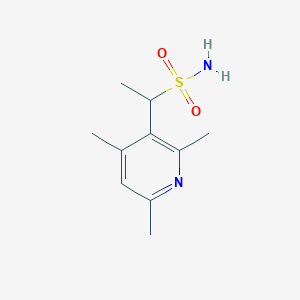 molecular formula C10H16N2O2S B13650809 1-(2,4,6-Trimethylpyridin-3-yl)ethane-1-sulfonamide 